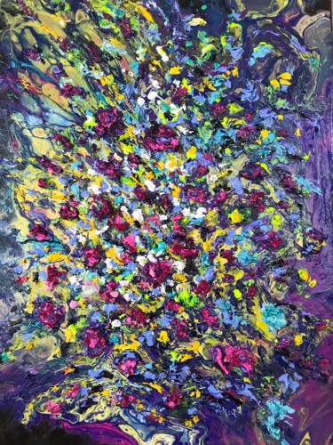 "Floral Galaxy" başlıklı Tablo Natalia Kutova tarafından, Orijinal sanat, Akrilik