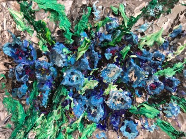 Painting titled "Simple Blue" by Natalia Kutova, Original Artwork, Acrylic