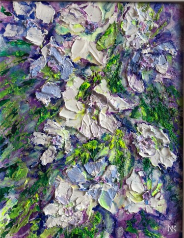 Painting titled "Lavender Wedding" by Natalia Kutova, Original Artwork, Acrylic