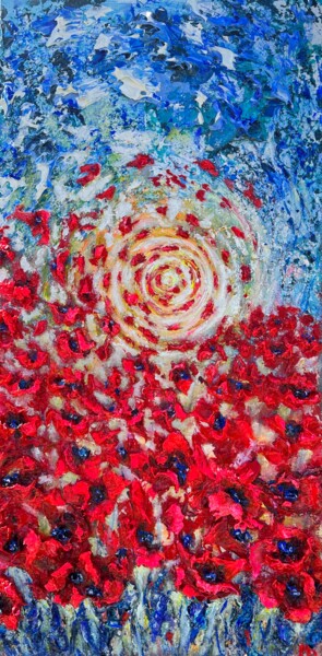 Ζωγραφική με τίτλο "Live in The Moment" από Natalia Kutova, Αυθεντικά έργα τέχνης, Ακρυλικό Τοποθετήθηκε στο Ξύλινο φορείο σ…