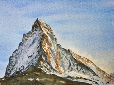 Pittura intitolato "Mountain" da Natalia Kuznetsova, Opera d'arte originale, Acquarello