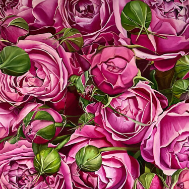 Картина под названием "Blooms of Love" - Natalia Lugovska, Подлинное произведение искусства, Масло