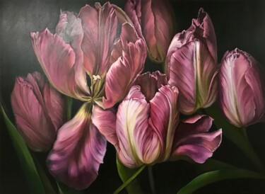 Pittura intitolato "Tulips" da Natalia Lugovska, Opera d'arte originale, Olio