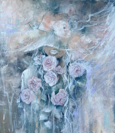 Painting titled "June" by Natalia Mariamova, Original Artwork, Oil Mounted on Wood Stretcher frame