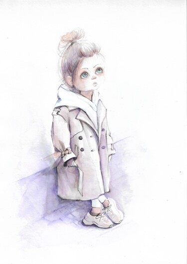 Рисунок под названием "baby" - Наталья Марьямова, Подлинное произведение искусства, Акварель