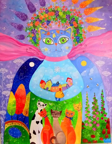 Картина под названием "Щедрый мир" - Наталия Машкина, Подлинное произведение искусства, Акрил