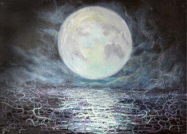 Картина под названием "Full moon" - Natalia Mikhaylina, Подлинное произведение искусства, Масло