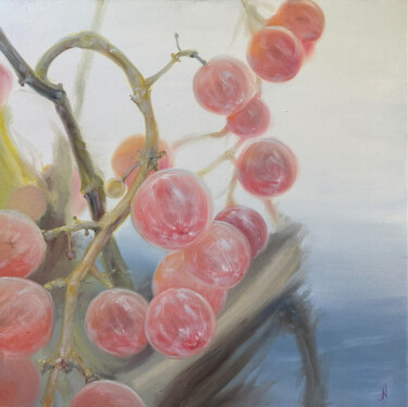 Painting titled "Gewurztraminer aroma" by Natalia Mikhaylina, Original Artwork, Oil Mounted on Wood Stretcher frame