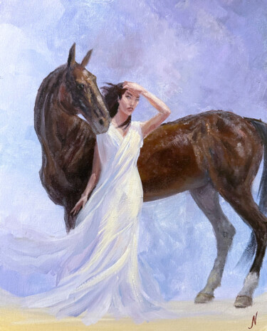 Malerei mit dem Titel "Arabian princess" von Natalia Mikhaylina, Original-Kunstwerk, Öl