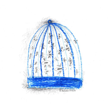 Dessin intitulée "bluebeard" par Natalia Nakonechnaia, Œuvre d'art originale, Crayon