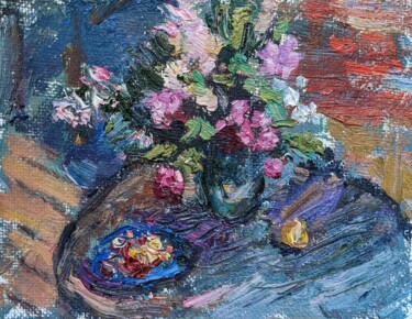 Painting titled "Still life in the w…" by Natalia Nis, Original Artwork, Oil