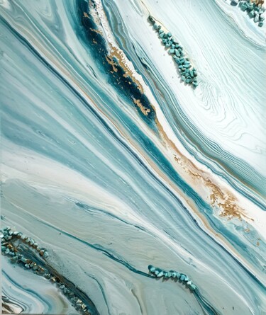 Peinture intitulée "Turquoise dream" par Natalia Pechenkina, Œuvre d'art originale, Acrylique