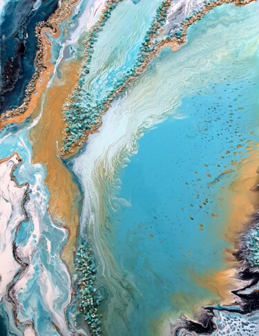 Картина под названием "Blue Lagoon" - Natalia Pechenkina, Подлинное произведение искусства, Акрил
