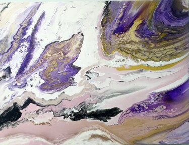 Peinture intitulée "purple splash" par Natalia Pechenkina, Œuvre d'art originale, Acrylique