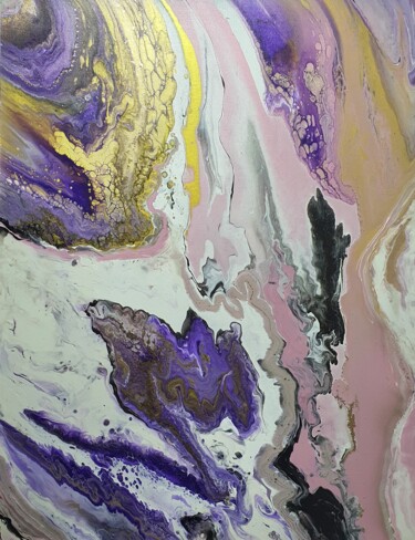 Peinture intitulée "purple splash 2" par Natalia Pechenkina, Œuvre d'art originale, Acrylique