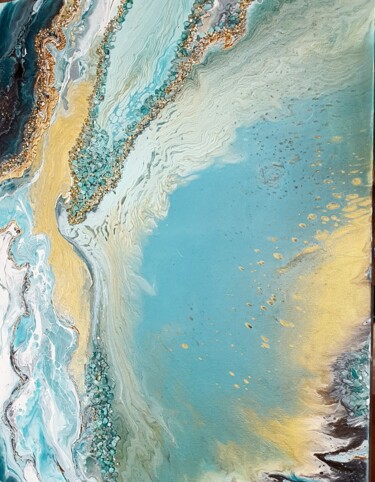 Картина под названием "Blue Lagoon1" - Natalia Pechenkina, Подлинное произведение искусства, Акрил Установлен на Деревянная…