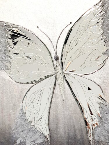 Картина под названием "Mirror butterfly" - Natalia Pechenkina, Подлинное произведение искусства, Мозаика