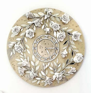 Design intitulada "Clock-FAIRY GARDEN" por Natalia Pechenkina, Obras de arte originais, Acessórios