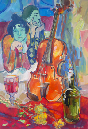 Peinture intitulée "Violine" par Natalia Pismak, Œuvre d'art originale, Huile Monté sur Châssis en bois
