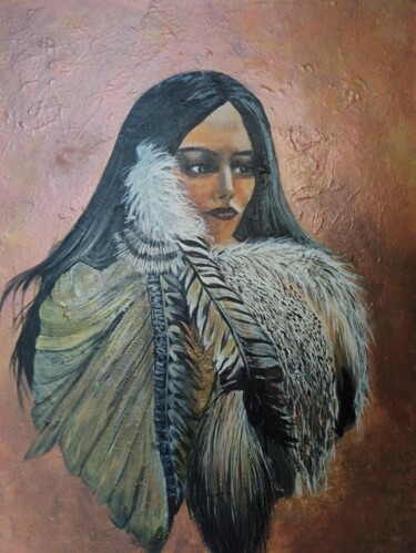 Malarstwo zatytułowany „Indianka” autorstwa Natalia Polivko, Oryginalna praca, Akryl