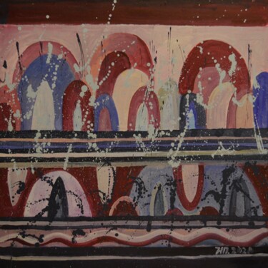Картина под названием "Мост в будущее" - Natalia Primachenko, Подлинное произведение искусства, Масло