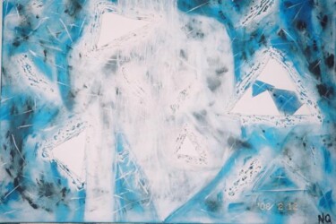 Pintura titulada "Azul...Blanco...Neg…" por Natalia Quiroga, Obra de arte original
