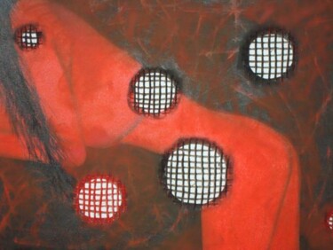 Pintura titulada "Rojo y Negro" por Natalia Quiroga, Obra de arte original