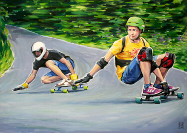 Painting titled "New turn" by Natalia Rezanova, Original Artwork, Acrylic