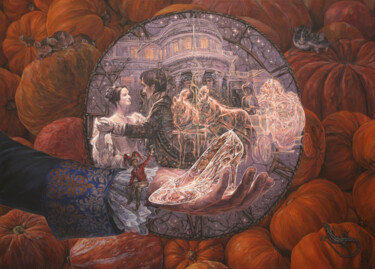 Pintura intitulada "Cinderella" por Natalia Rezanova, Obras de arte originais, Acrílico