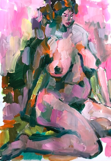 Pintura titulada "“Nude3”" por Natalia Röckle, Obra de arte original, Acrílico