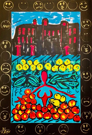 Картина под названием "Basaar" - Natalia Rose, Подлинное произведение искусства, Акрил Установлен на Деревянная рама для нос…