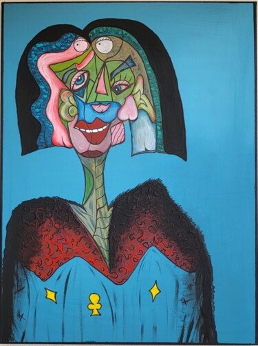 Schilderij getiteld "Lady Picasso" door Natalia Roth, Origineel Kunstwerk, Acryl