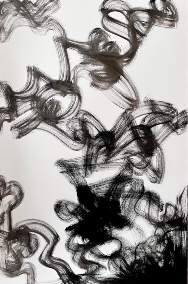 Pittura intitolato "Incense - Monochrom…" da Natalia Schaefer (NataliaS Art), Opera d'arte originale, Acrilico