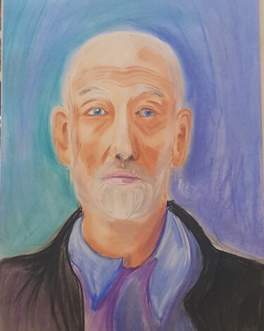 Painting titled "Dov's Portrait" by Natalia Sharoni, Original Artwork, Pastel