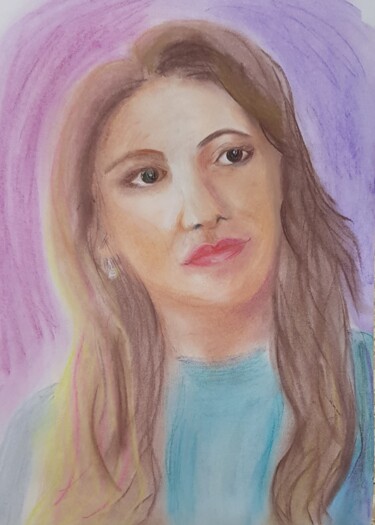 Malerei mit dem Titel "Mila's Portrait" von Natalia Sharoni, Original-Kunstwerk, Pastell