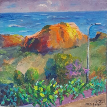 Painting titled "Zikhron Hills" by Natalia Sharoni, Original Artwork, Acrylic Mounted on Wood Stretcher frame