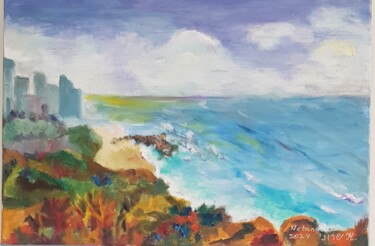 Malarstwo zatytułowany „Netanya's Sea VIew 2” autorstwa Nataliа Sharoni, Oryginalna praca, Olej Zamontowany na Drewniana ram…
