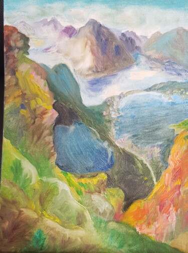 Картина под названием "Norway" - Nataliа Sharoni, Подлинное произведение искусства, Масло Установлен на Деревянная рама для…