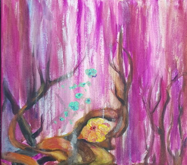 Ζωγραφική με τίτλο "Under the Rain" από Nataliа Sharoni, Αυθεντικά έργα τέχνης, Ακουαρέλα Τοποθετήθηκε στο Ξύλινο φορείο σκε…