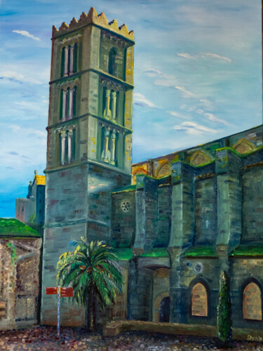 Pintura titulada "Basilica de Santa M…" por Natalia Shchipakina, Obra de arte original, Oleo Montado en Bastidor de camilla…