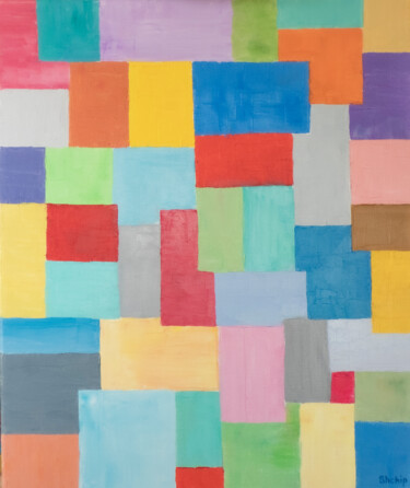 Картина под названием "Colorful world" - Natalia Shchipakina, Подлинное произведение искусства, Масло Установлен на Деревянн…