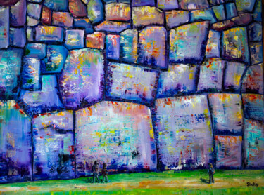 Картина под названием "Megaliths. Peru" - Natalia Shchipakina, Подлинное произведение искусства, Масло Установлен на Деревян…