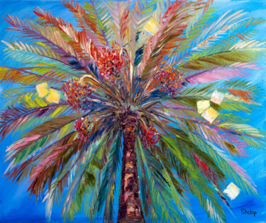 Painting titled "Date Palm. Summer.…" by Natalia Shchipakina, Original Artwork, Oil