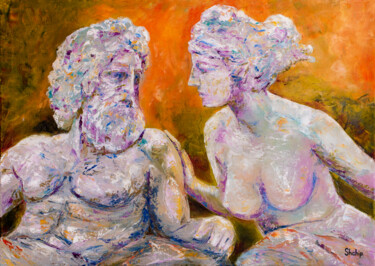 Peinture intitulée "Heroic Nudity. Man…" par Natalia Shchipakina, Œuvre d'art originale, Huile