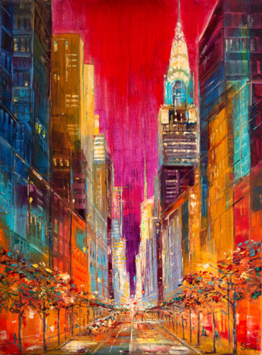 Schilderij getiteld "Chrysler Building.…" door Natalia Shchipakina, Origineel Kunstwerk, Olie