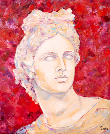 Painting titled "Apollo" by Natalia Shchipakina, Original Artwork, Oil Mounted on Wood Stretcher frame