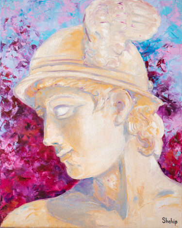 Painting titled "Hermes. The God of…" by Natalia Shchipakina, Original Artwork, Oil Mounted on Wood Stretcher frame