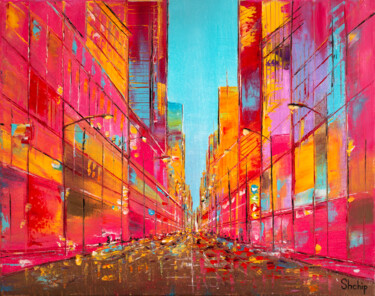 Pintura titulada "New York. Morning" por Natalia Shchipakina, Obra de arte original, Oleo Montado en Bastidor de camilla de…