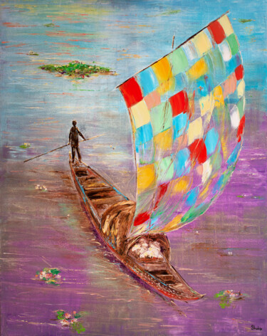 Pintura intitulada "Africa. Journey Alo…" por Natalia Shchipakina, Obras de arte originais, Óleo Montado em Armação em madei…