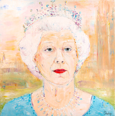 Painting titled "Queen of the United…" by Natalia Shchipakina, Original Artwork, Oil Mounted on Wood Stretcher frame